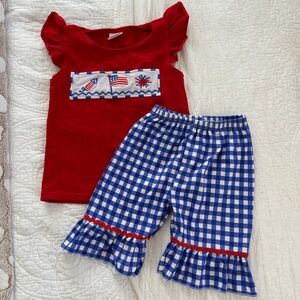 Red White and Blue Toddler Girl’s Set